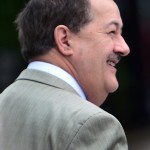 F. BRIAN FERGUSON | Gazette-Mail Don Blankenship gives a smile to his legal team during Tuesday's lunch break.