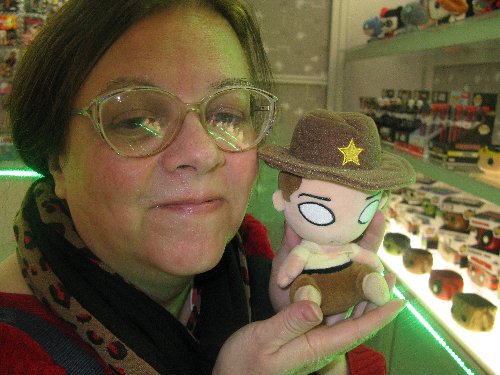 Mrs. PopCulteer with an adorable little Walking Dead plush from Funko