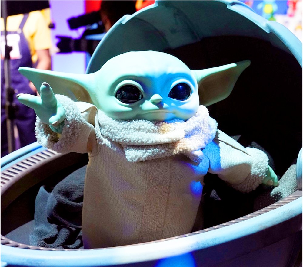 Baby Yoda busting out at Toy Fair New York